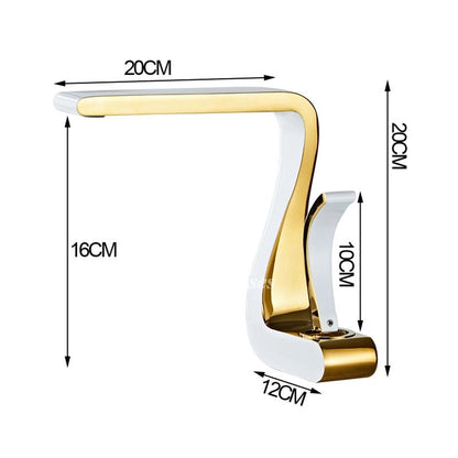 Sleek Gold Bathroom Faucet Single Handle Modern Brass