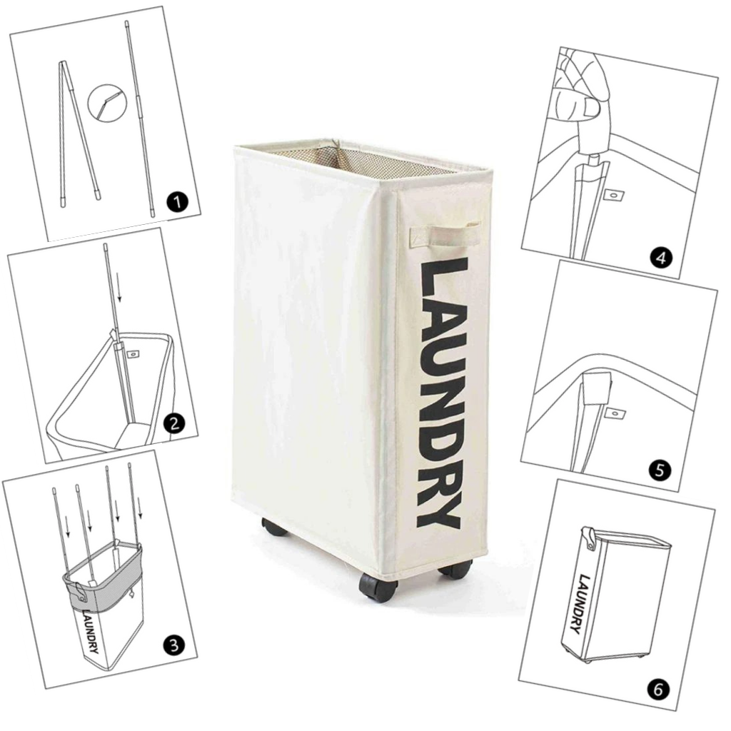 Foldable Clothes Hamper Cart