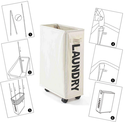 Foldable Clothes Hamper Cart