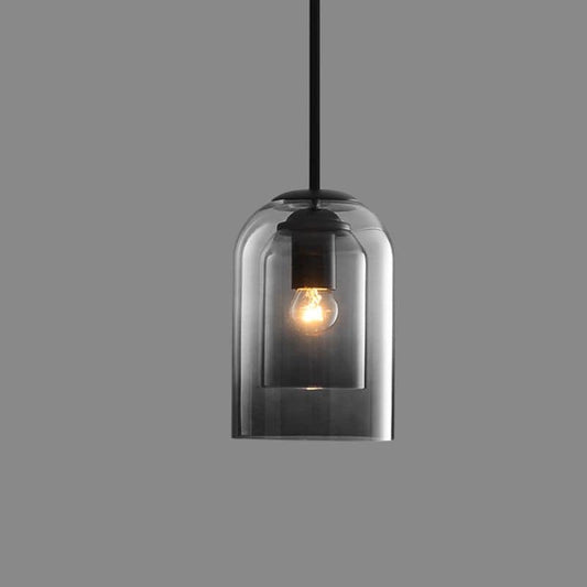 Vintage Glass Pendant Light with Metal Accents - Cofik