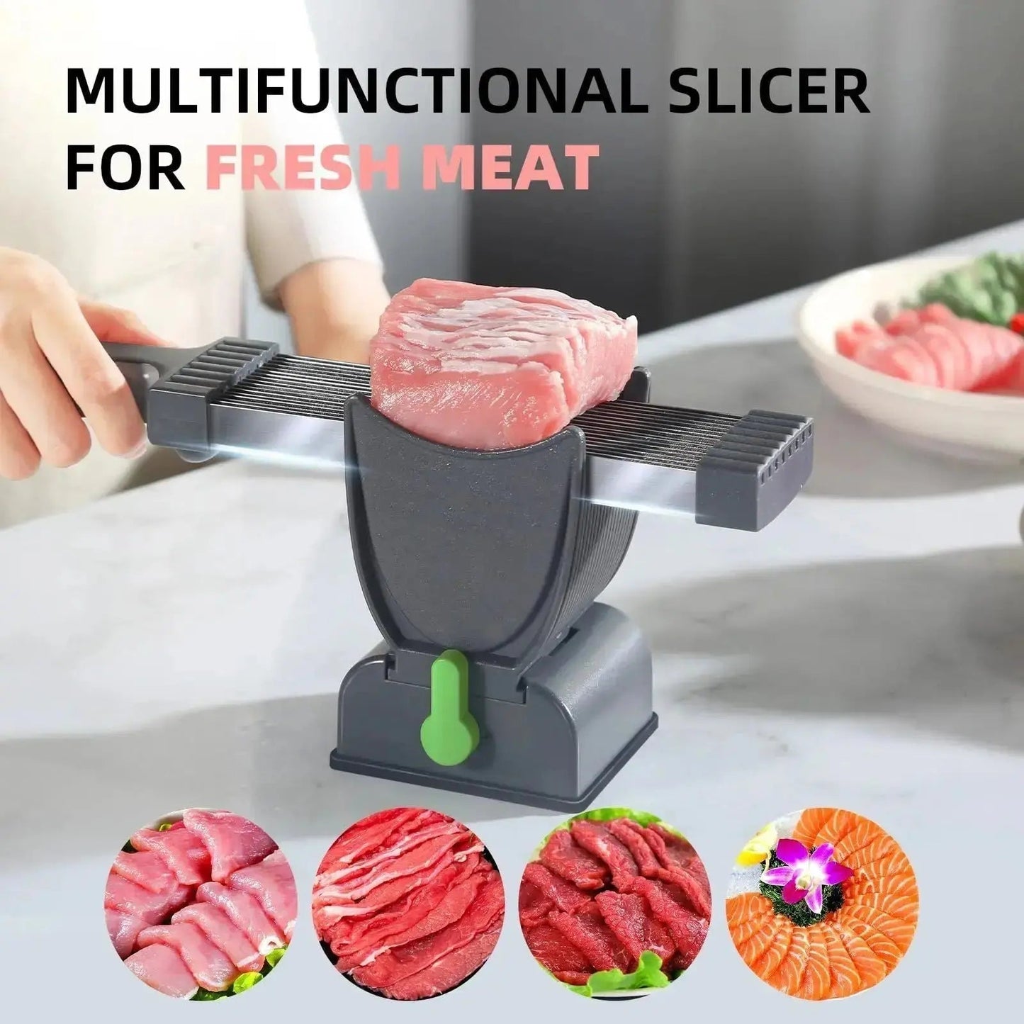 Sharp 17-Blade Electric Meat Slicer for Home Use