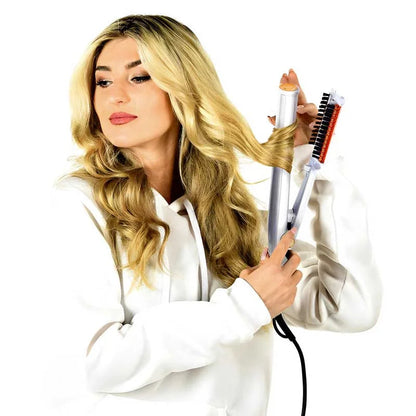 Premium 2 in 1 Rotating Ceramic Hair Straightening Brush
