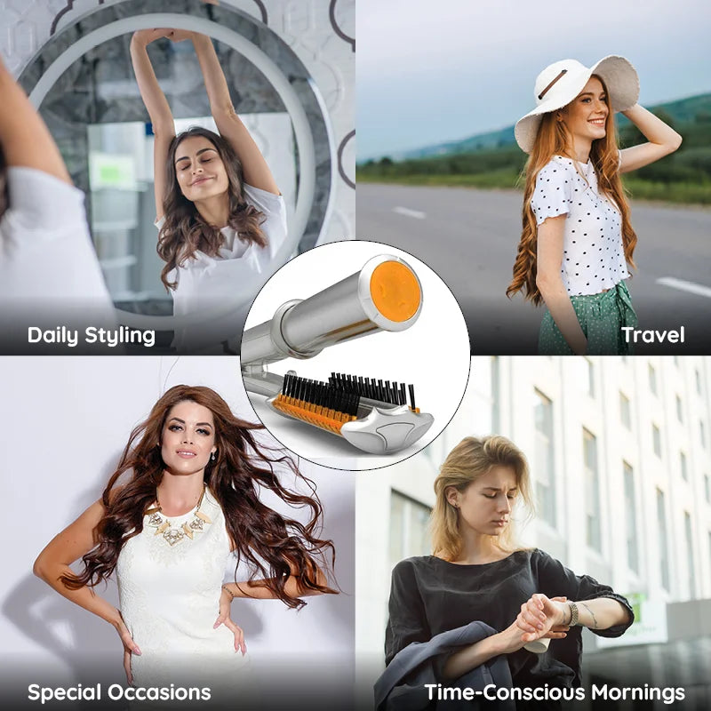 Premium 2 in 1 Rotating Ceramic Hair Straightening Brush
