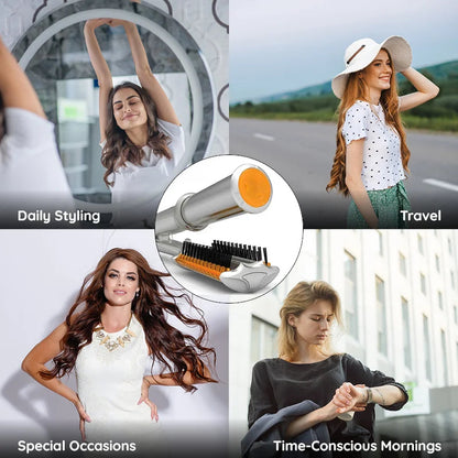 Premium 2 in 1 Rotating Ceramic Hair Straightening Brush