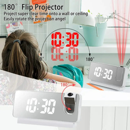 Digital LED Clock with Mirror Face and Big Display