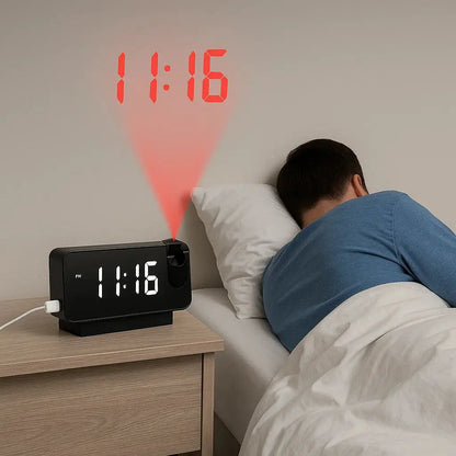 Digital LED Clock with Mirror Face and Big Display - Cofik