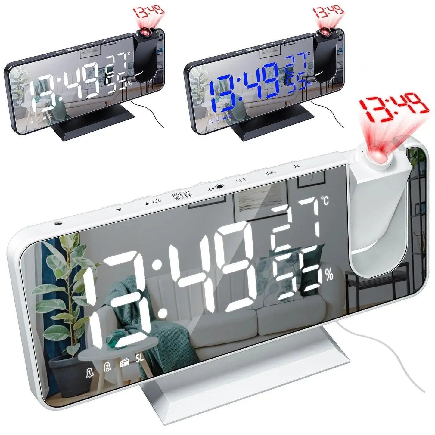 Digital LED Clock with Mirror Face and Big Display