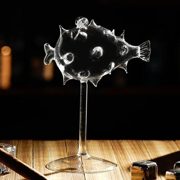 Fun Fish Shaped Bar Glass With Straw