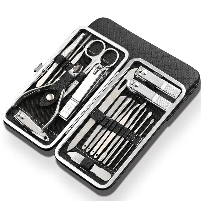 Premium 19-Piece Stainless Steel Nail Care Kit - Cofik