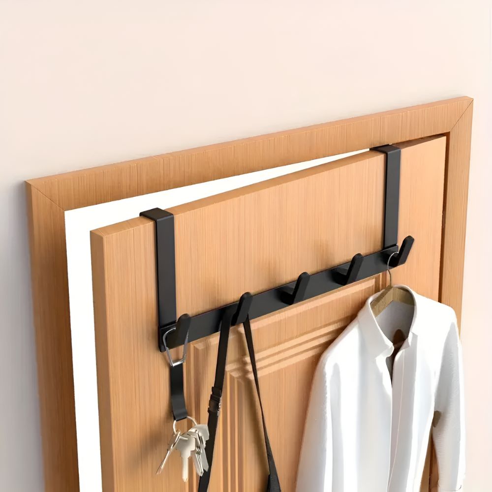 Easy Install 5 Hook Over Door Storage Rack