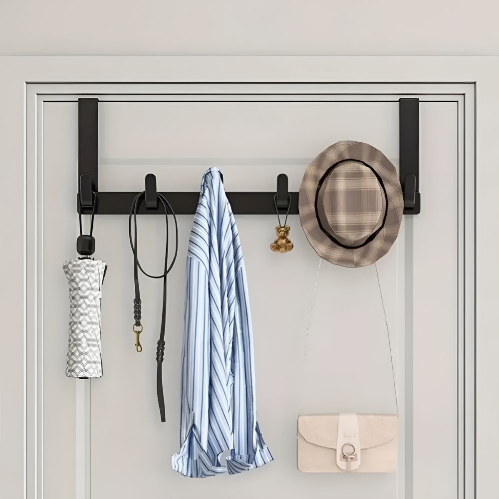 Easy Install 5 Hook Over Door Storage Rack