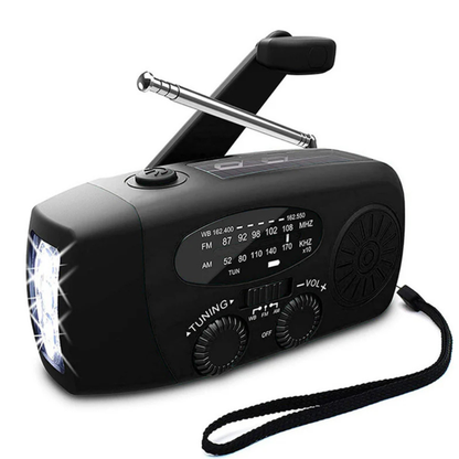 Portable Solar Radio Flashlight Power Bank Charger