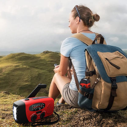 Portable Solar Radio Flashlight Power Bank Charger