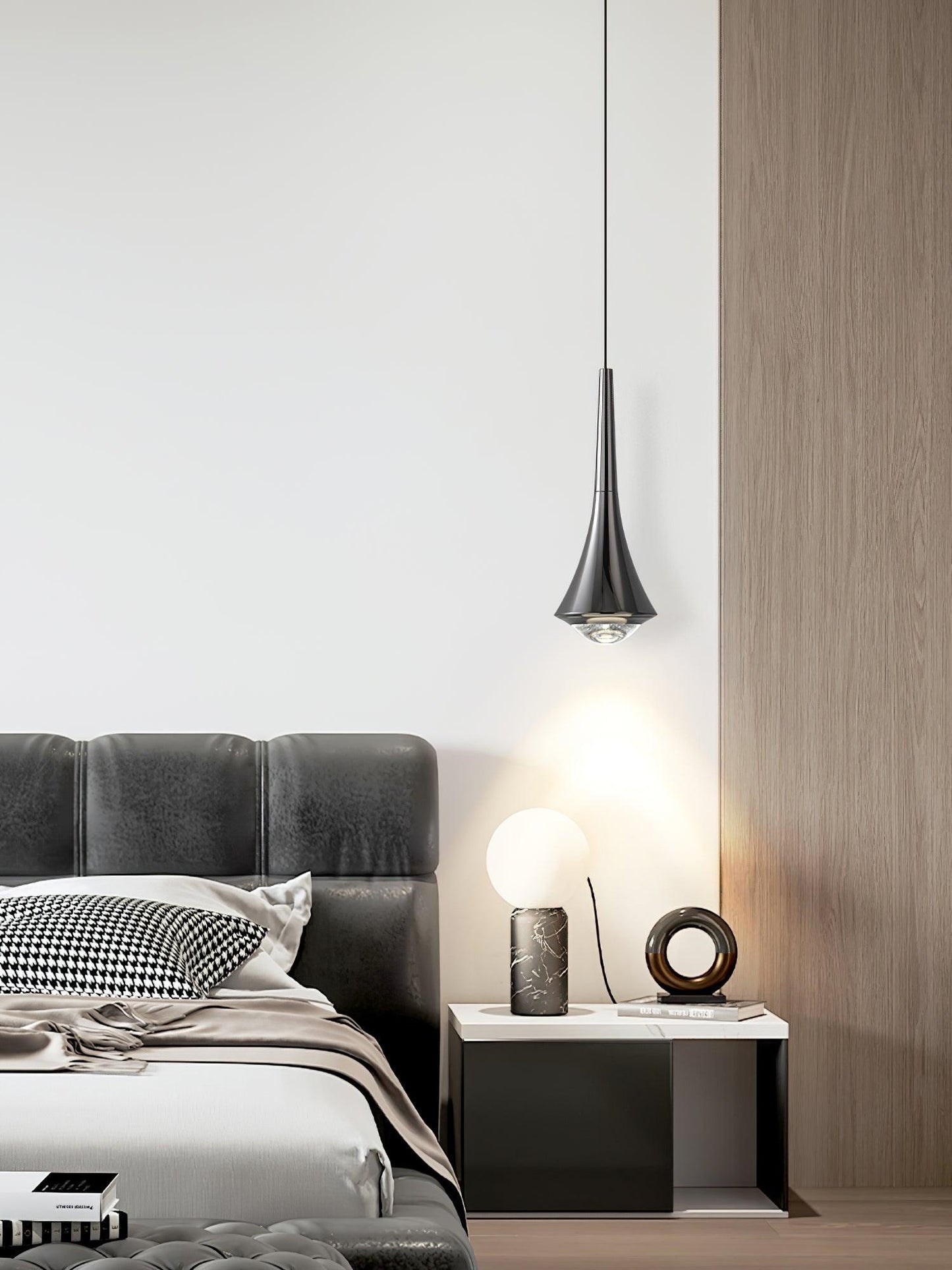 Sleek Waterfall Glass Pendant Light