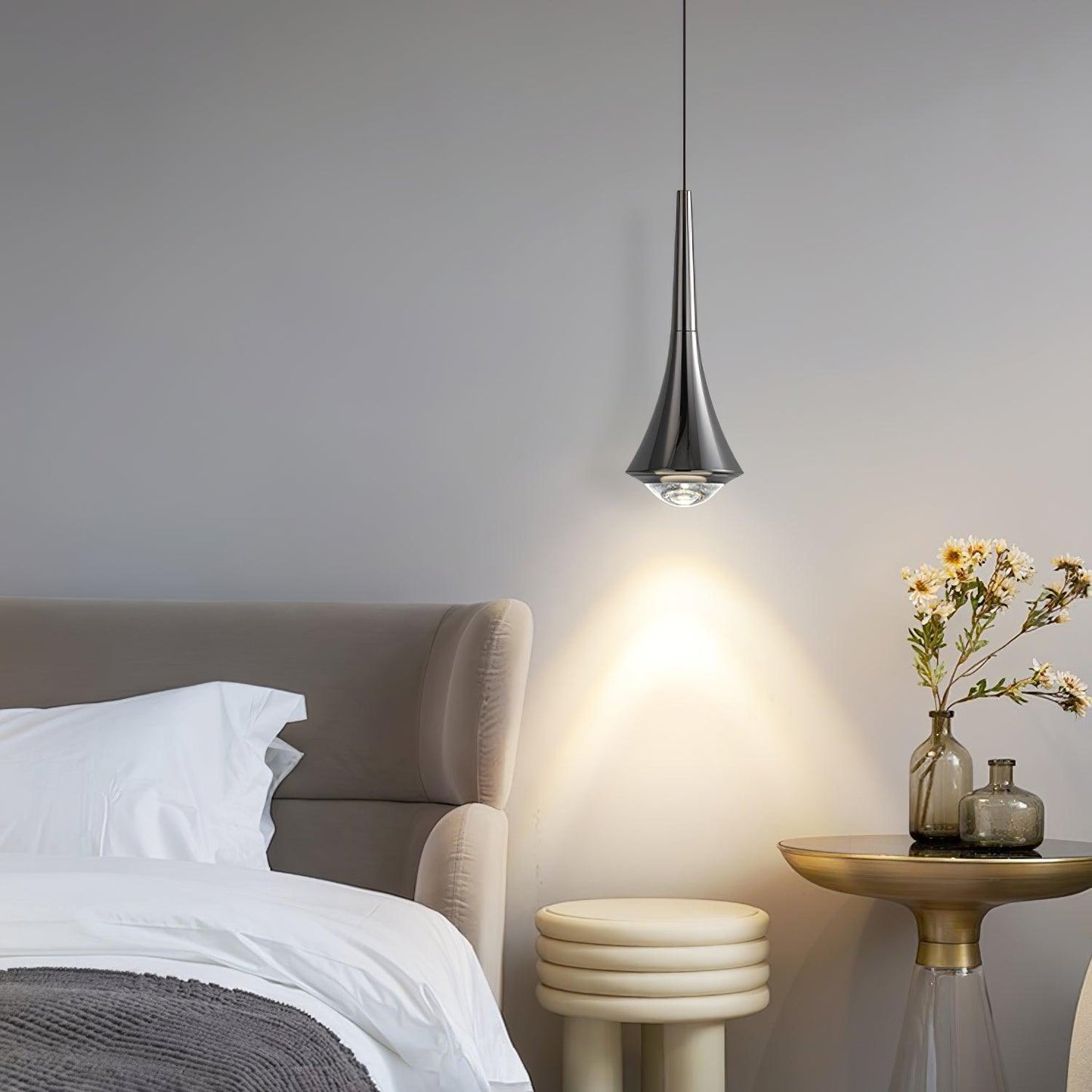 Sleek Waterfall Glass Pendant Light