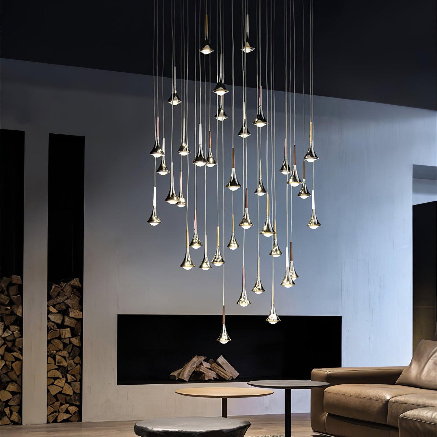 Sleek Waterfall Glass Pendant Light