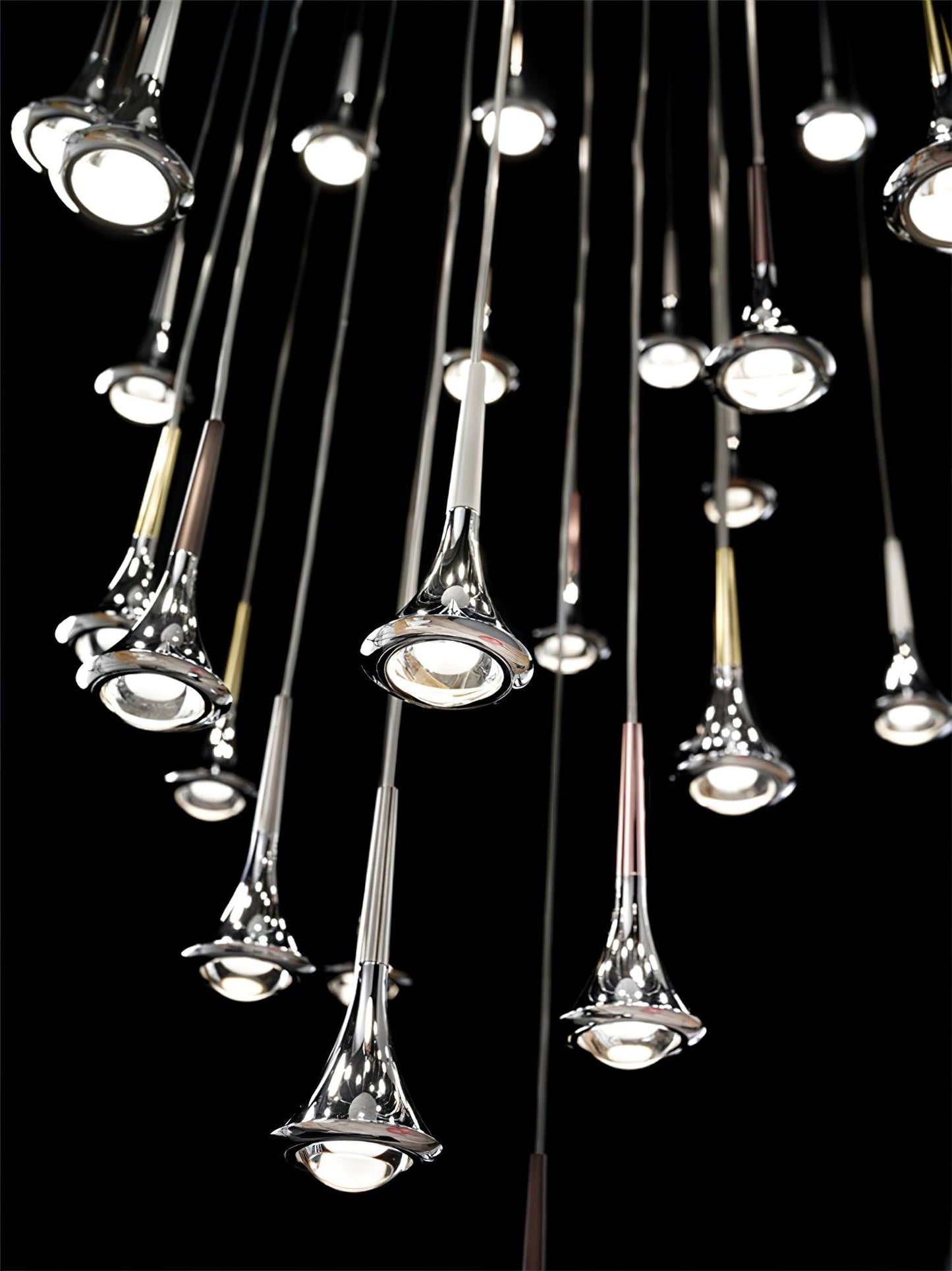 Sleek Waterfall Glass Pendant Light