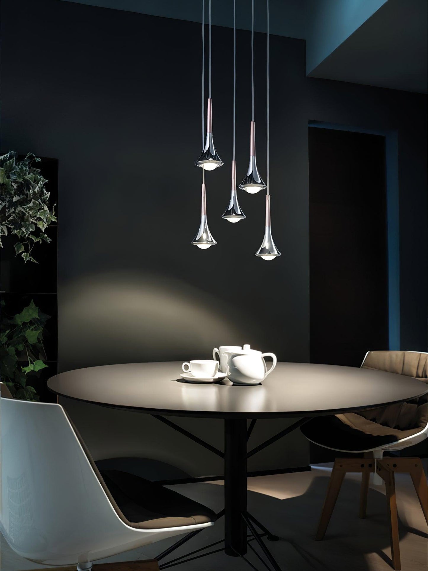 Sleek Waterfall Glass Pendant Light