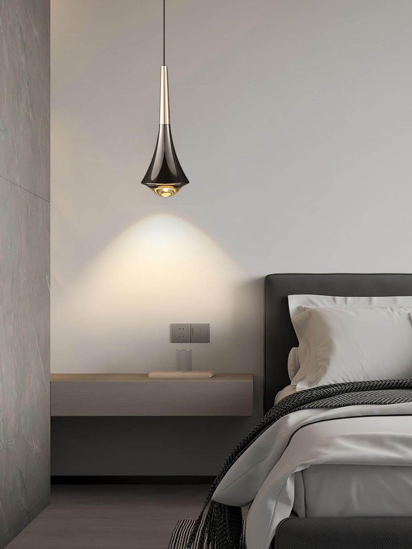 Sleek Waterfall Glass Pendant Light