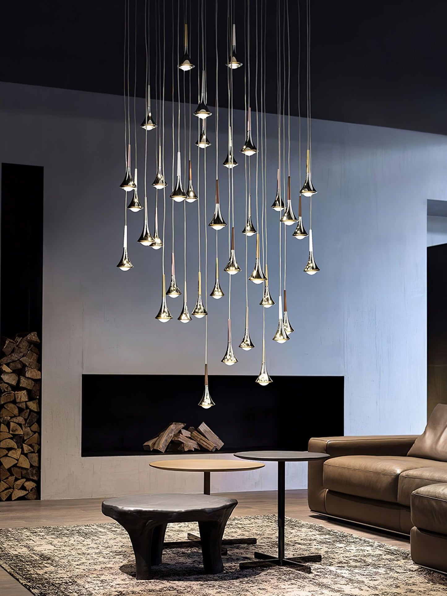 Sleek Waterfall Glass Pendant Light