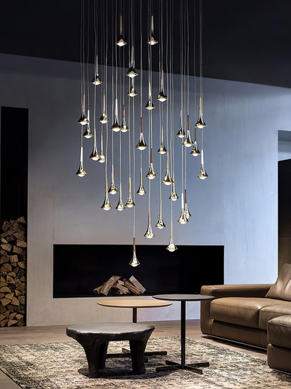 Sleek Waterfall Glass Pendant Light