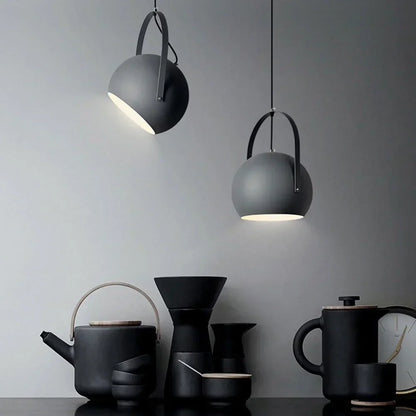 Blue Adjustable Metal Pendant Lighting Fixture