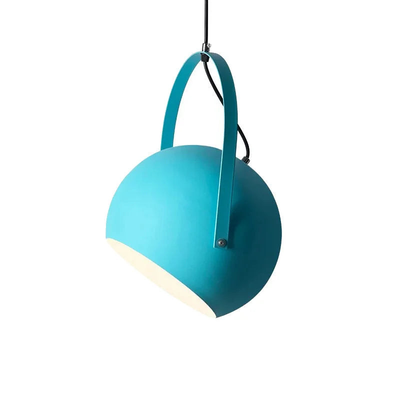 Blue Adjustable Metal Pendant Lighting Fixture