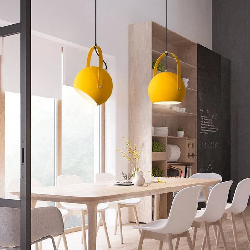 Blue Adjustable Metal Pendant Lighting Fixture