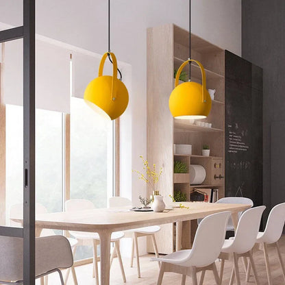 Blue Adjustable Metal Pendant Lighting Fixture