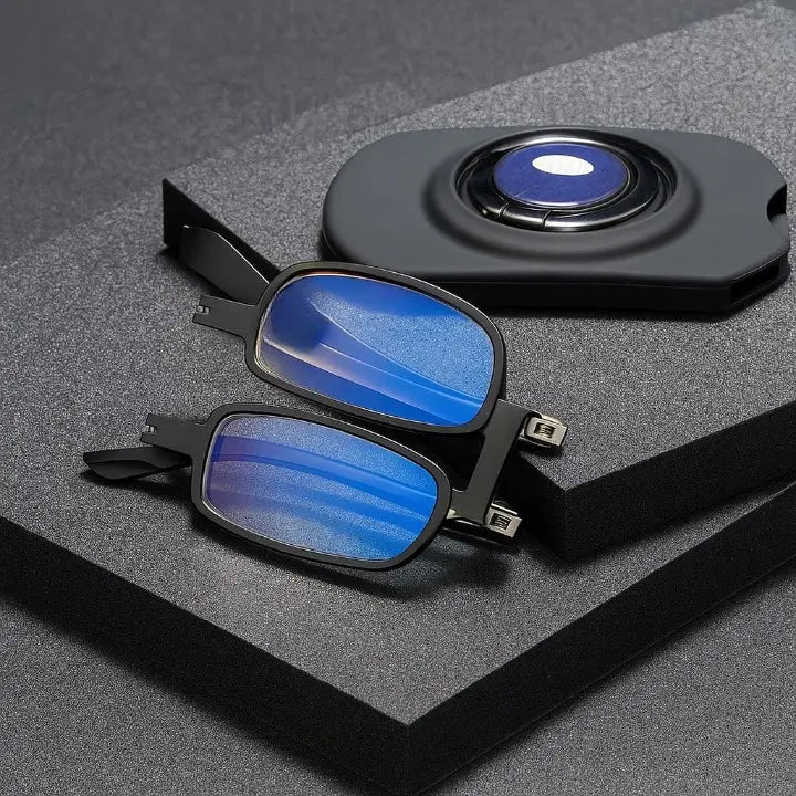 Stylish Rimless Reading Glasses with Blue Blocker Titanium Frame - Cofik
