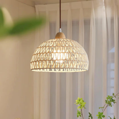 Natural Woven Hanging Pendant Light Fixture
