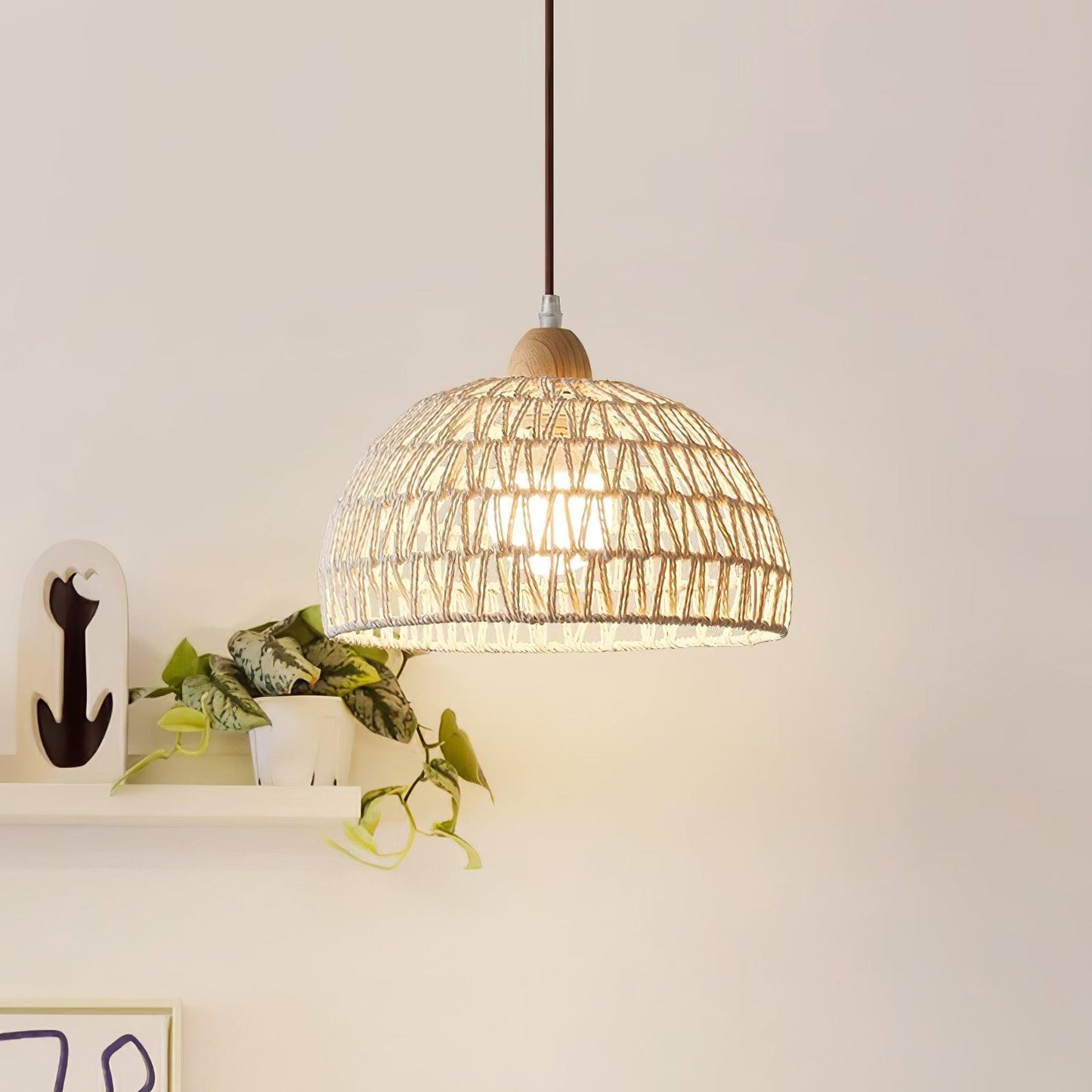 Natural Woven Hanging Pendant Light Fixture