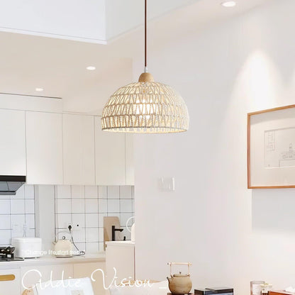 Natural Woven Hanging Pendant Light Fixture