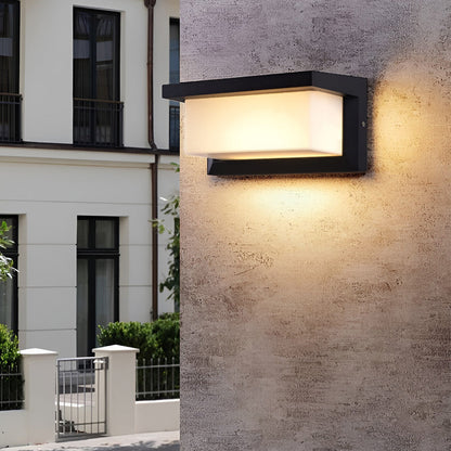 Outdoor Solar Powered Black Wall Sconce Light