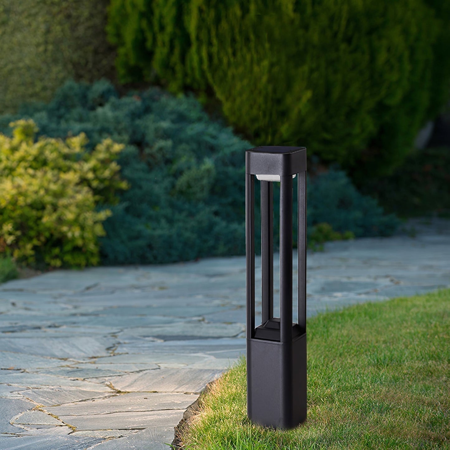 Outdoor Tall Column Rectangular Garden Lamp
