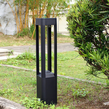 Outdoor Tall Column Rectangular Garden Lamp