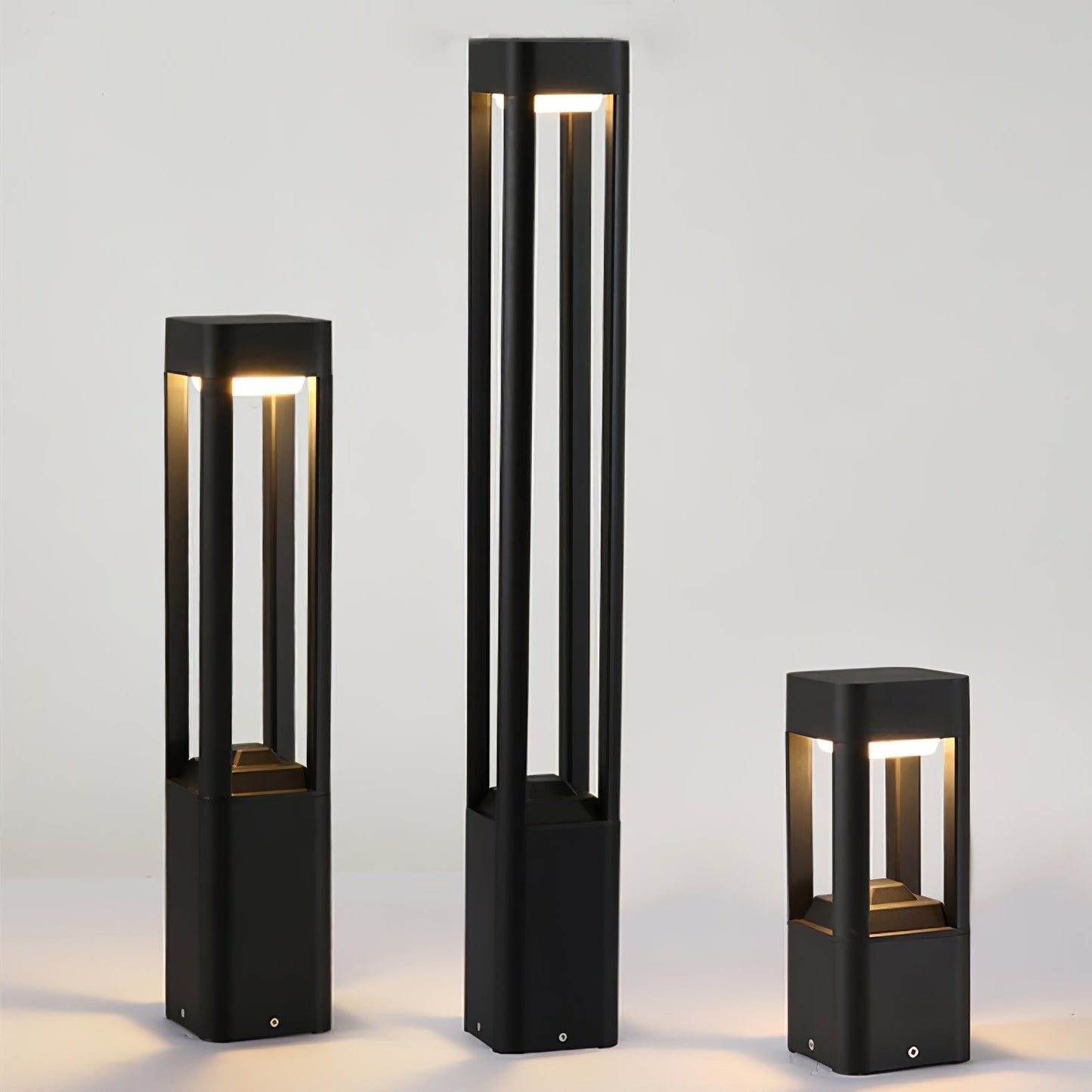 Outdoor Tall Column Rectangular Garden Lamp