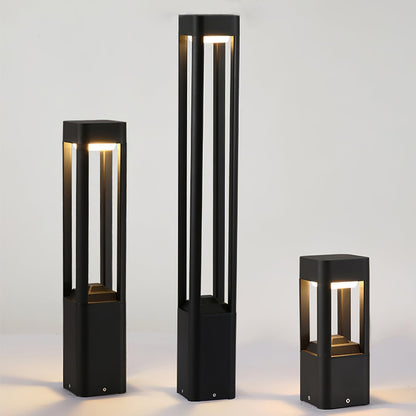 Outdoor Tall Column Rectangular Garden Lamp