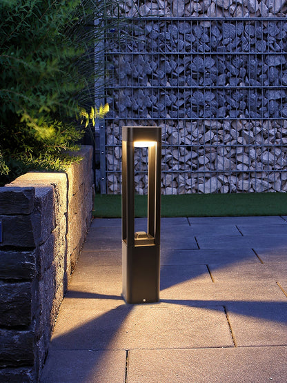 Outdoor Tall Column Rectangular Garden Lamp