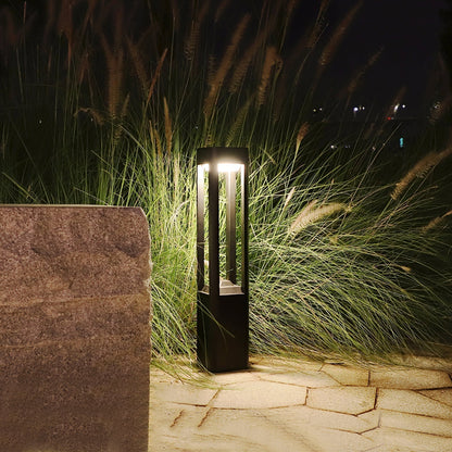 Outdoor Tall Column Rectangular Garden Lamp