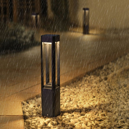 Outdoor Tall Column Rectangular Garden Lamp