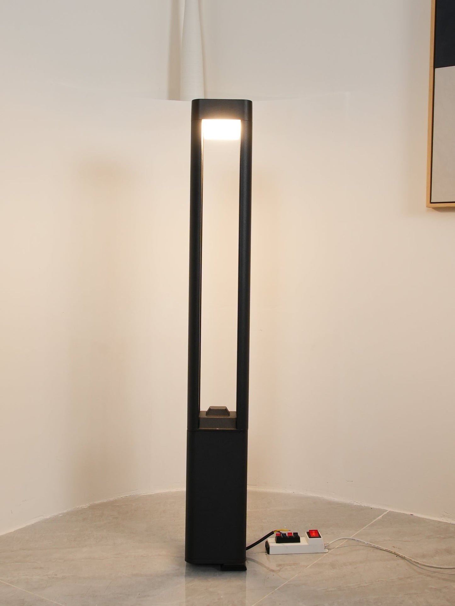 Outdoor Tall Column Rectangular Garden Lamp