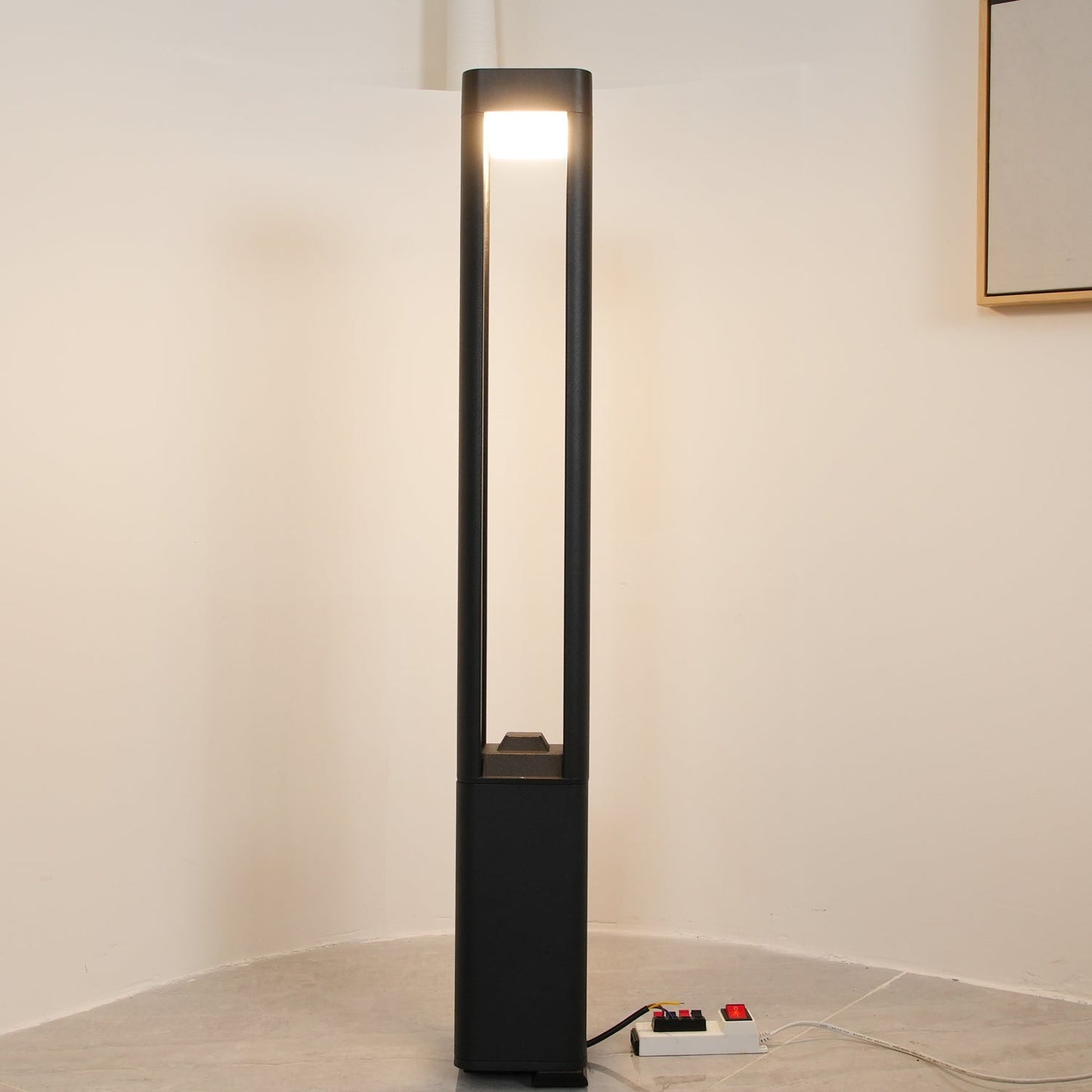 Outdoor Tall Column Rectangular Garden Lamp