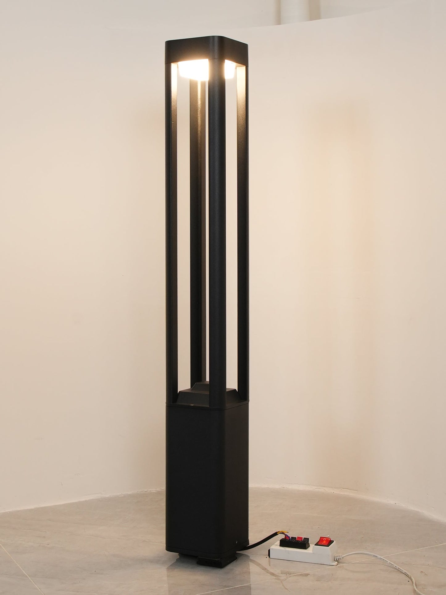 Outdoor Tall Column Rectangular Garden Lamp