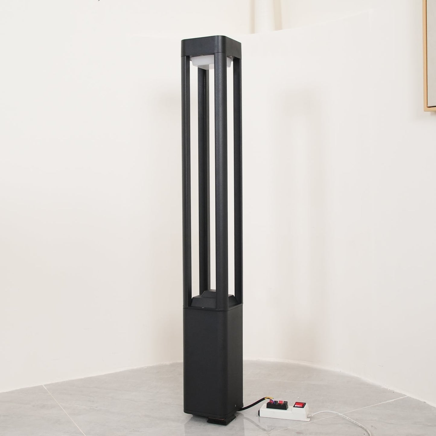 Outdoor Tall Column Rectangular Garden Lamp