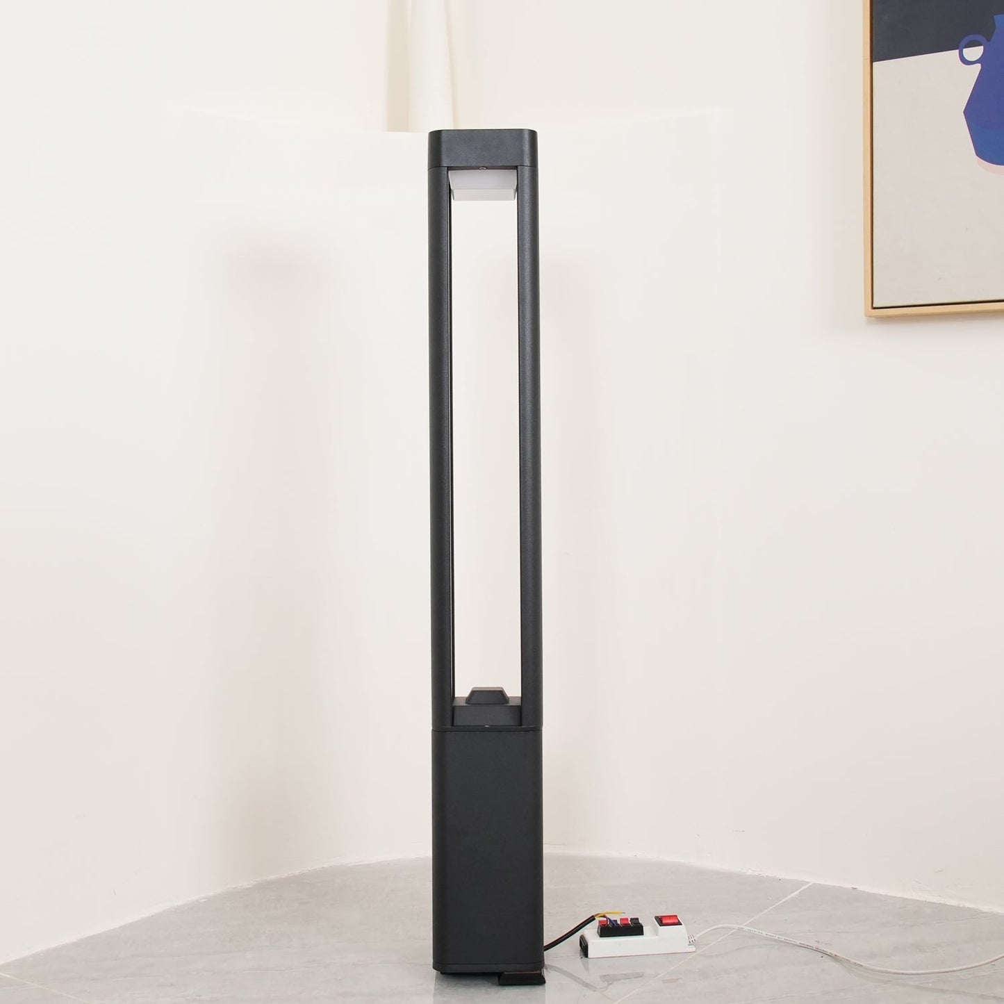 Outdoor Tall Column Rectangular Garden Lamp