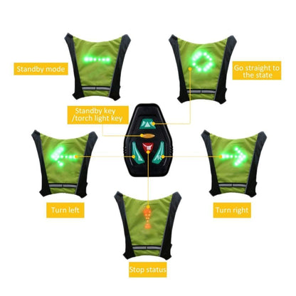 Visible Night Cycling LED Safety Vest Waterproof Jacket