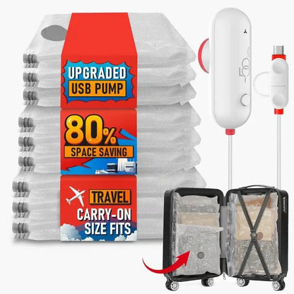 Portable Space Saver Bags with USB Air Pump (9 Pack)