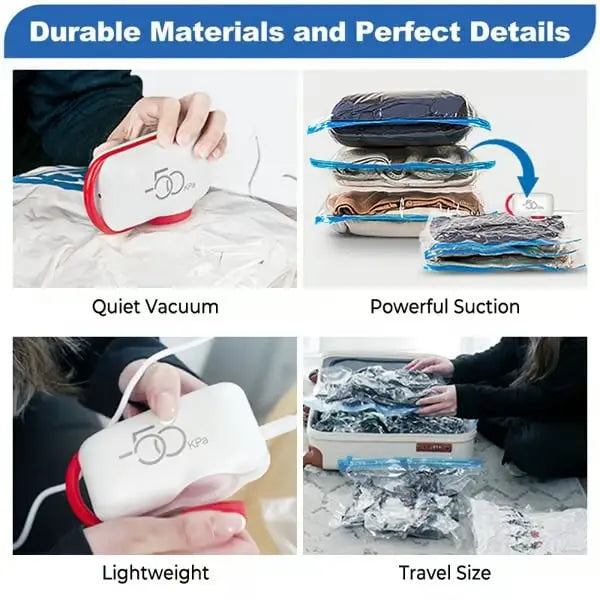 Portable Space Saver Bags with USB Air Pump (9 Pack)