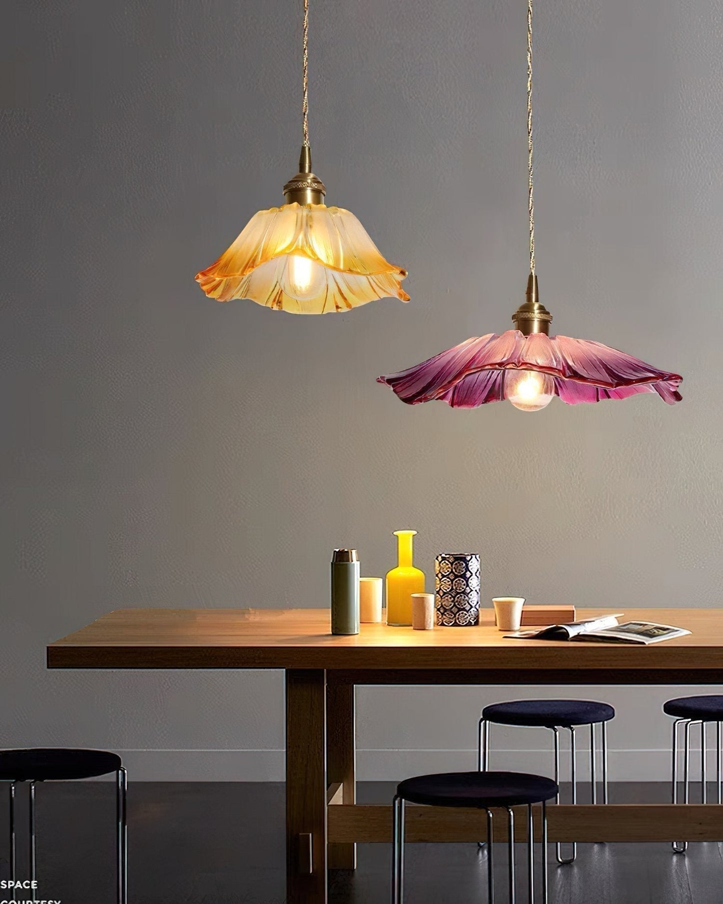 Vintage Style Glass Drop Pendant Light